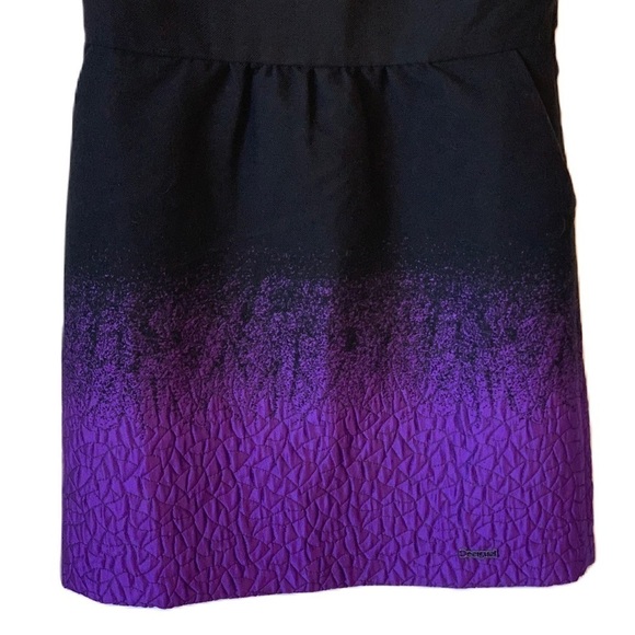 DESIGUAL RAINBOW Black and Quilted Purple Ombre Sleeveless Dress Size Medium - Picture 4 of 9